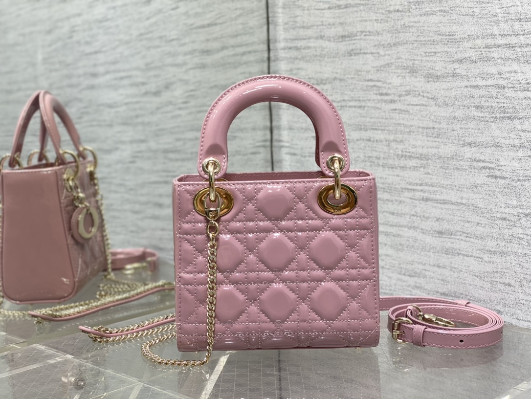 Mini Lady Dior Bag Lilac Patent Cannage Calfskin